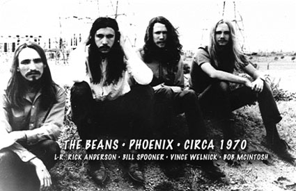 The Beans — Phoenix, circa 1970. L-R: Rick Anderson, Bill Spooner, Vince Welnick, Bob McIntosh