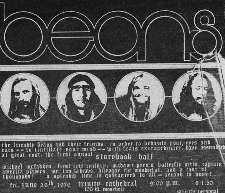 The Beans — concert poster, Trinity Cathedral, June 1970