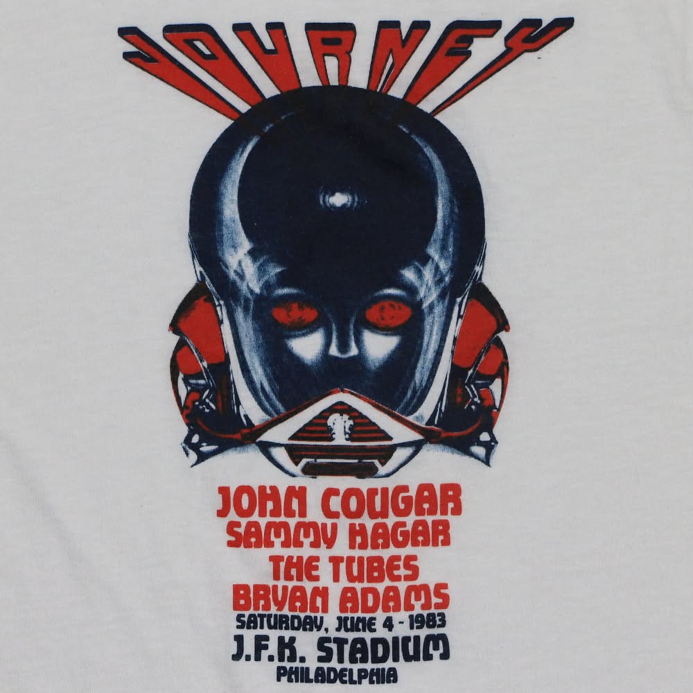 Concert shirt for JFK Stadium, 4 June 1983 — Journey with John Cougar, Sammy Hagar, The Tubes and Bryan Adams