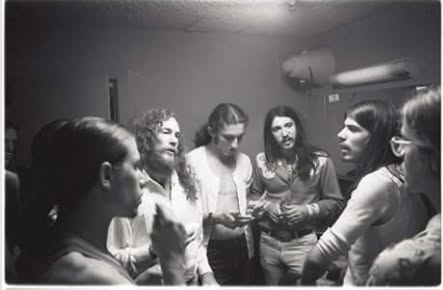 The Tubes backstage — candid black and white