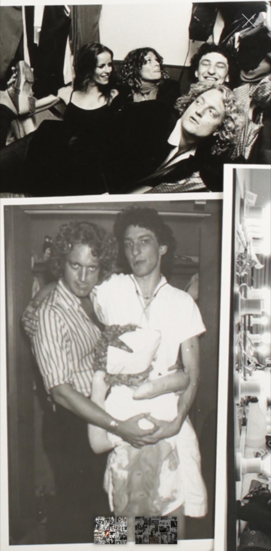 Collage of backstage and candid black-and-white photos of The Tubes