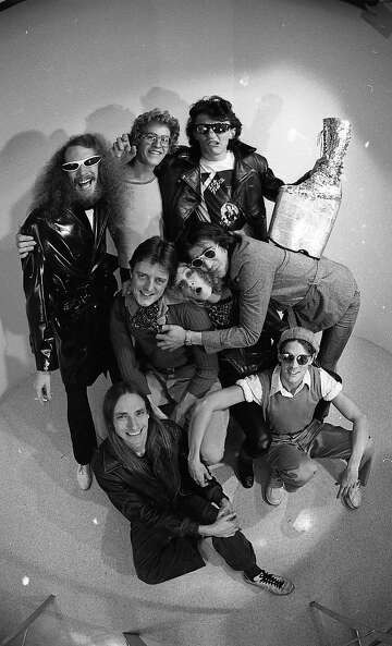 Fisheye group portrait of The Tubes